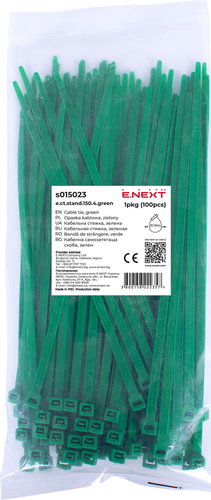 Opaska kablowa e.ct.stand.150.4.green (100szt.), zielona
