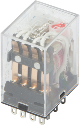 Przekaźnik pośredni e.control.p346L ze wskaźnikiem LED 3А, 4 grupy złącz, cewka 230V AC
