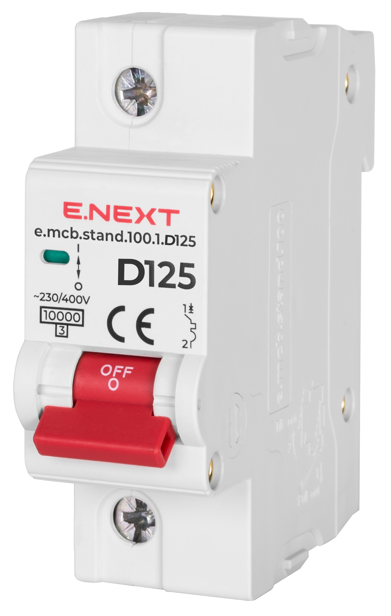 Wyłącznik nadprądowy e.mcb.stand.100.1.D125, 1р, 125А, D, 10кА