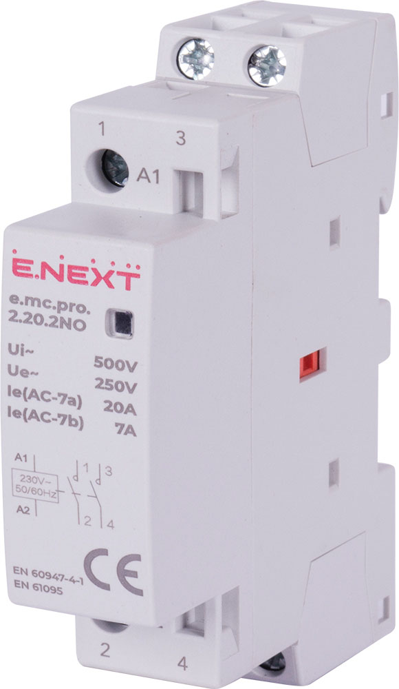 Stycznik modułowy e.mc.pro.2.20.2NO, 2r, 20A, 2NO, 220V