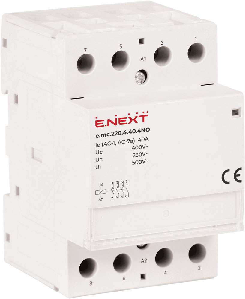 Stycznik modułowy e.mc.220.4.40.4NO, 4р, 40А, 4NO, 220V