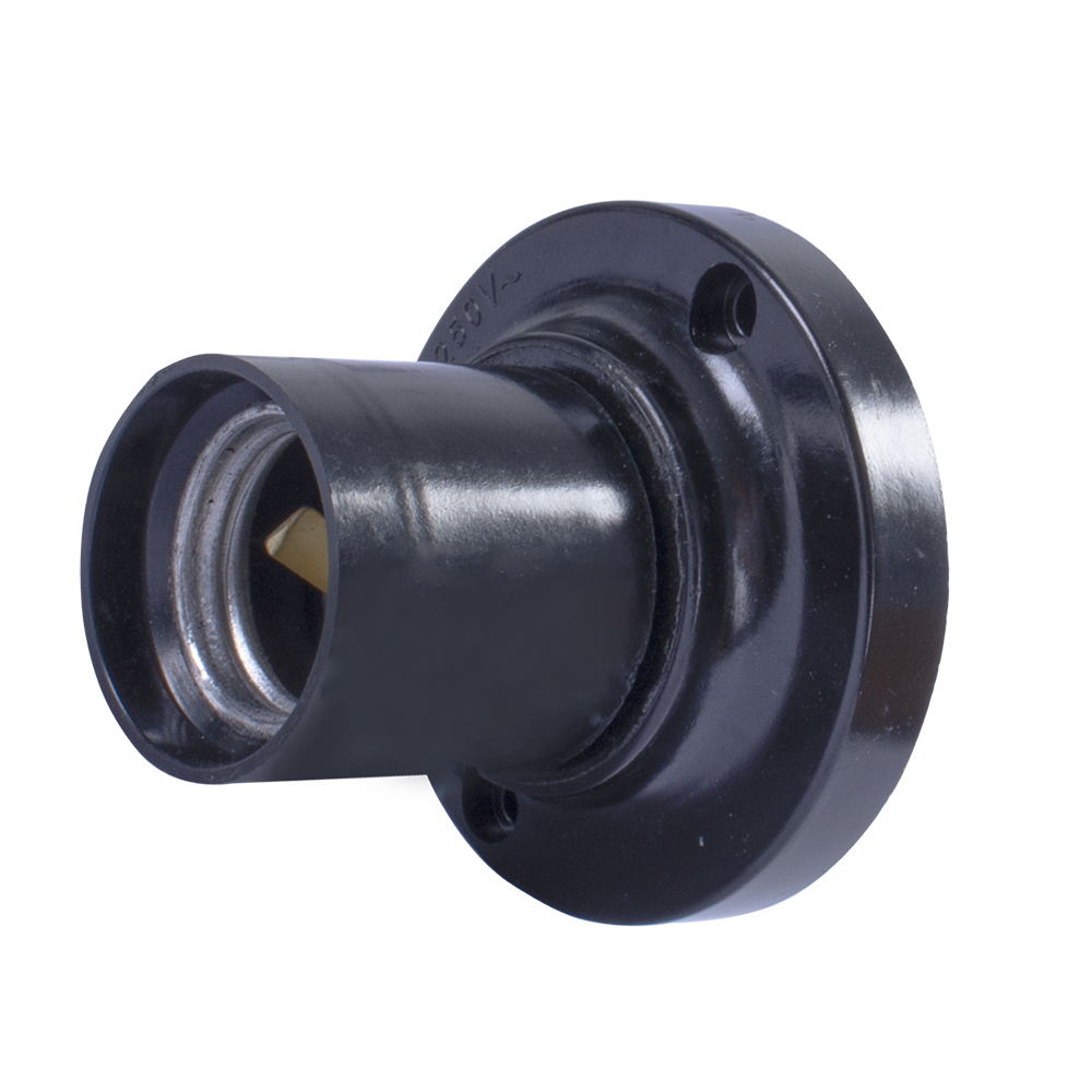 Oprawka plastikowa czarna e.lamp socket wall side.E27.bk.black
