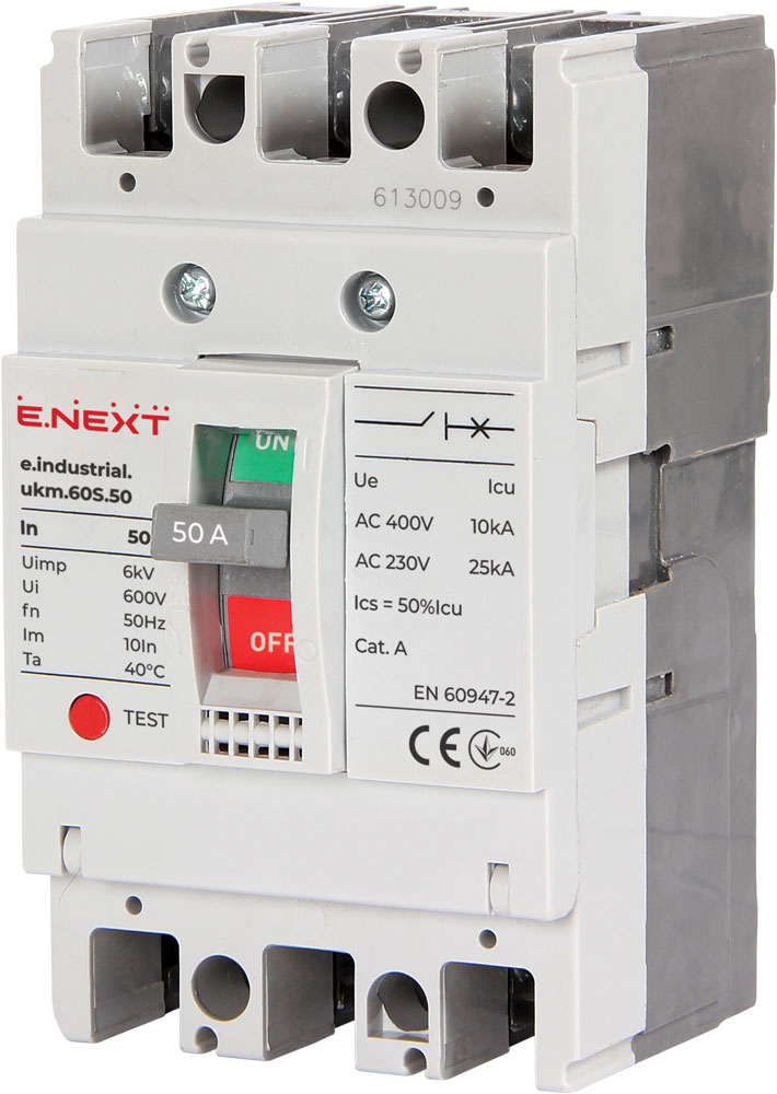 Siłowy automatyczny wyłącznik e.industrial.ukm.60S.50, 3р, 50А