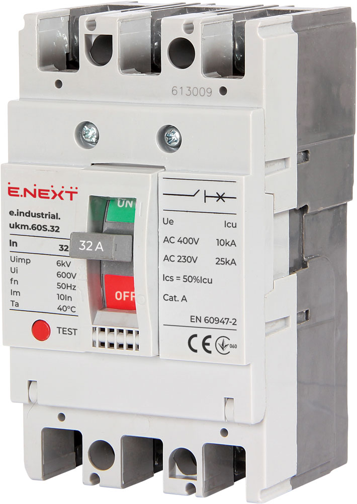 Siłowy automatyczny wyłącznik  e.industrial.ukm.60S.32, 3р, 32А