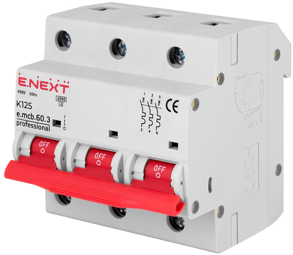 Wyłącznik nadprądowy e.mcb.pro.60.3.K 125 new, 3р, 125А, K, 6kА new