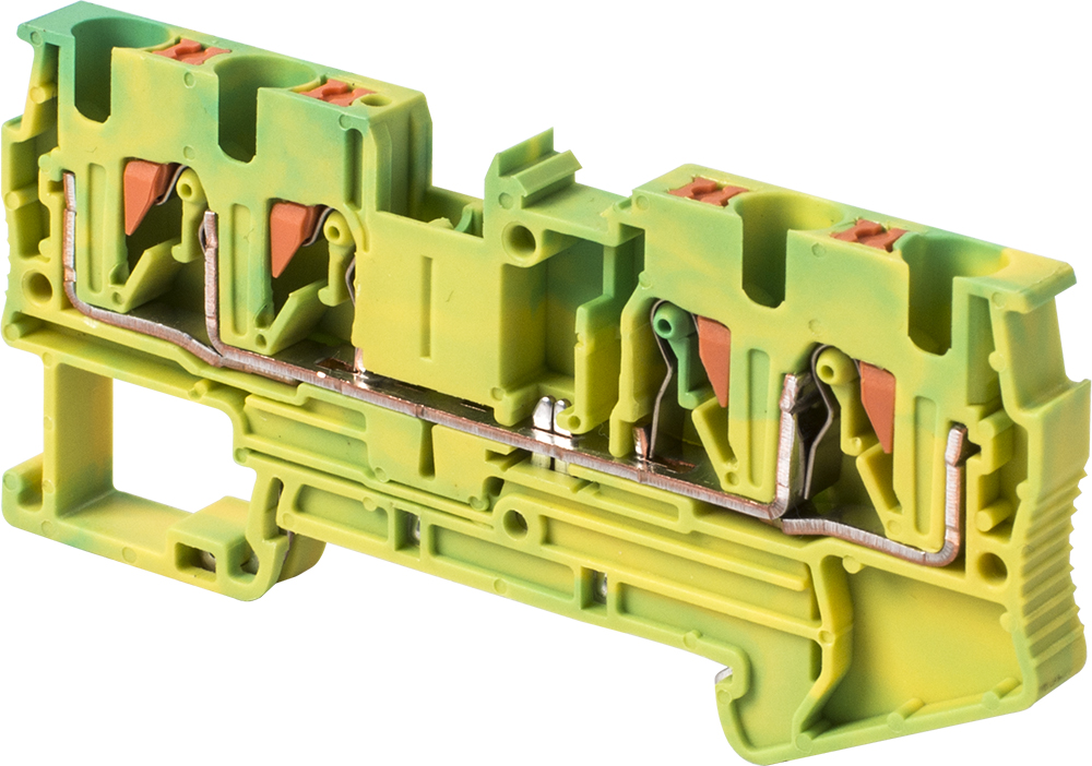 Listwa uziemiająca na szynę DIN e.tc.z.din.spring.4.2-2, 4 styki