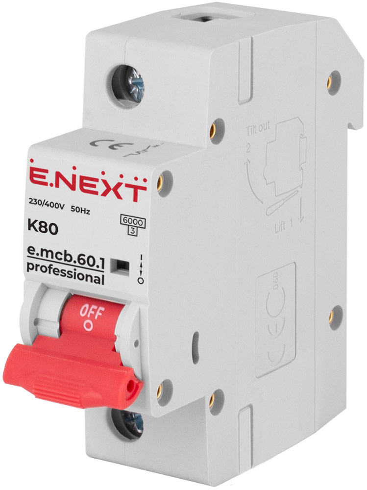 Wyłącznik nadprądowy e.mcb.pro.60.1.K 80 new, 1р, 80А, K, 6kА new
