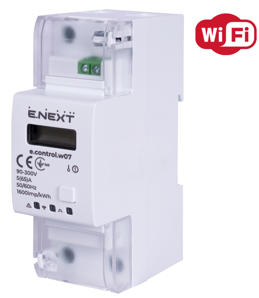 Licznik jednofazowy e.control.w07 5(65)A elektroniczny klasy 1.0 (niekomercyjny) wielofunkcyjny