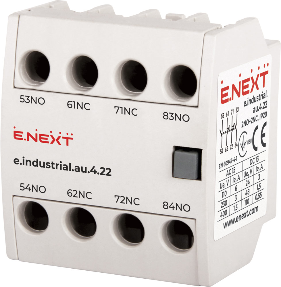 Stycznik dodatkowy e.industrial.au.4.22, 2no+2nc