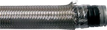 Wąż stalowy, ocynkowany, powlekany drutem plecionym e.met.sleeve.stand.proof.braid.18