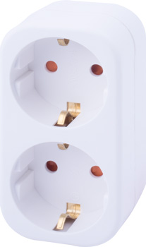 Rozgałęźnik e.socket.002.16.3, 2 gniazda 2P+PE, 16A, z uziemieniem