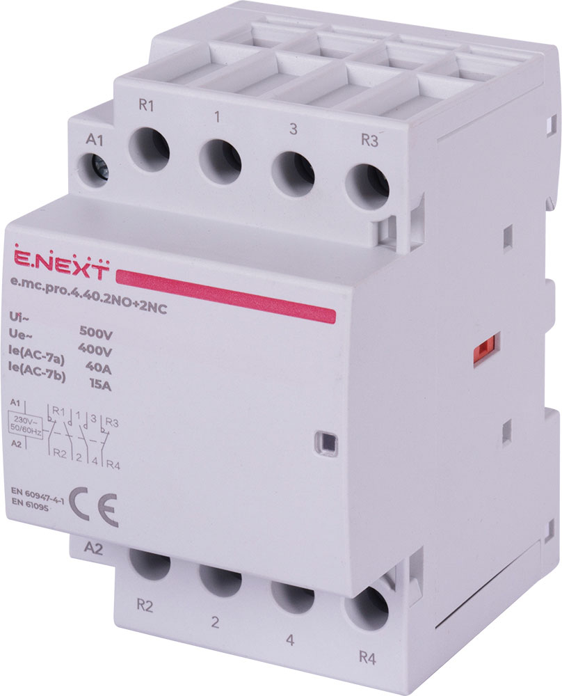 Stycznik modułowy e.mc.pro.4.40.2NO+2NC, 4p, 40A, 2NO+2NC, 220V