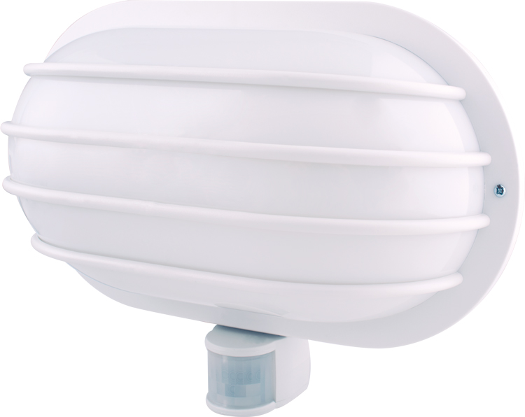 Kinkiet z czujnikiem ruchu e.sensor.lum.69.e27.biały 180°, IP44