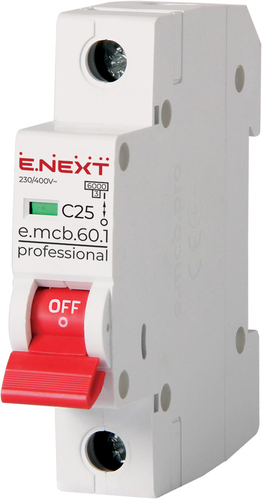 Wyłącznik nadprądowy e.mcb.pro.60.1.C 25 new, 1р, 25А, C, 6kА new
