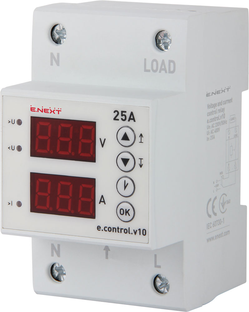 Przekaźnik do kontroli napięcia i prądu e.control.v10