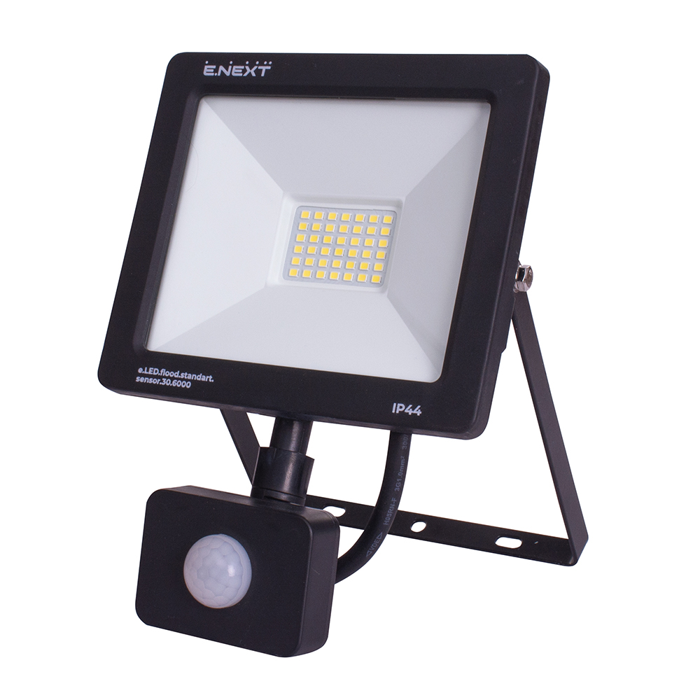 Naświetlacz LED z czujnikiem ruchu e.LED.flood.stand.sensor.30.6000, 30W, 6000К