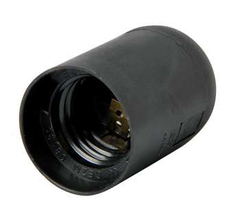 Oprawka plastikowa czarna  e.lamp socket.E27.pl.black