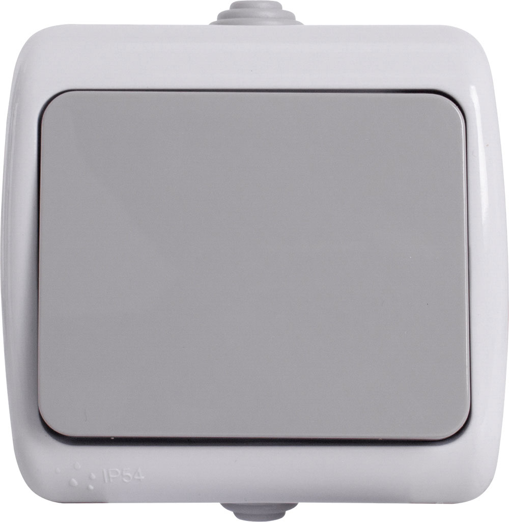 Gniazdo pojedyncze e.aqua.1231.grg z przyłączem, do instalacji zewnętrznej, IP54, szare