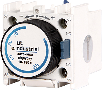 Приставка контактна з затримкою часу e.industrial.ut.2F, затримка  на відкл. 10-180 сек.