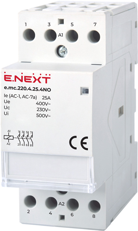 Stycznik modułowy e.mc.220.4.25.4NO, 4р, 25А, 4NO, 220V