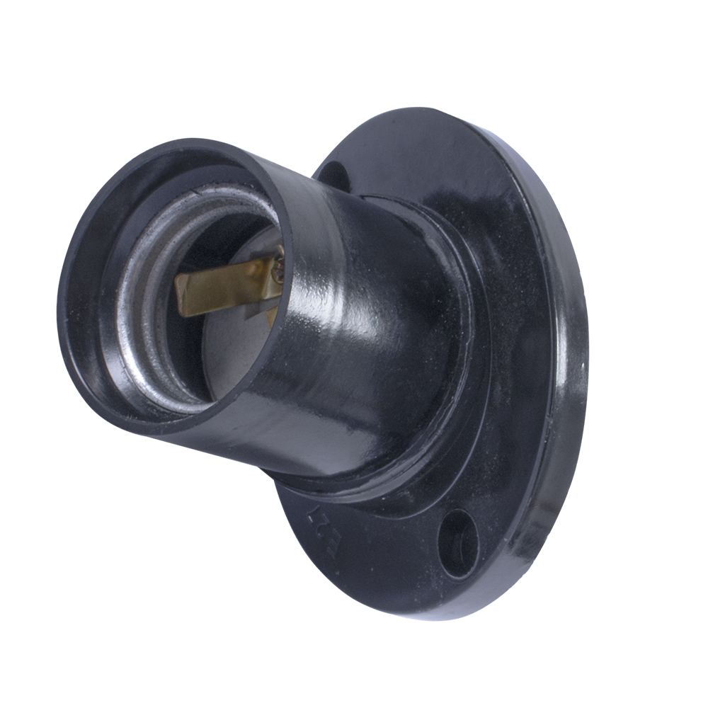 Oprawka plastikowa czarna e.lamp socket wall skew side.E27.bk.black